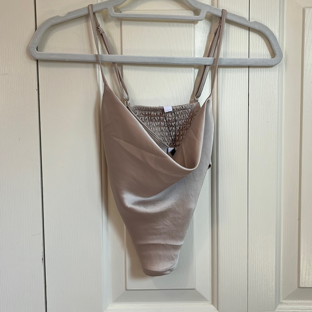 Garage Satin Cowl Neck Top XS